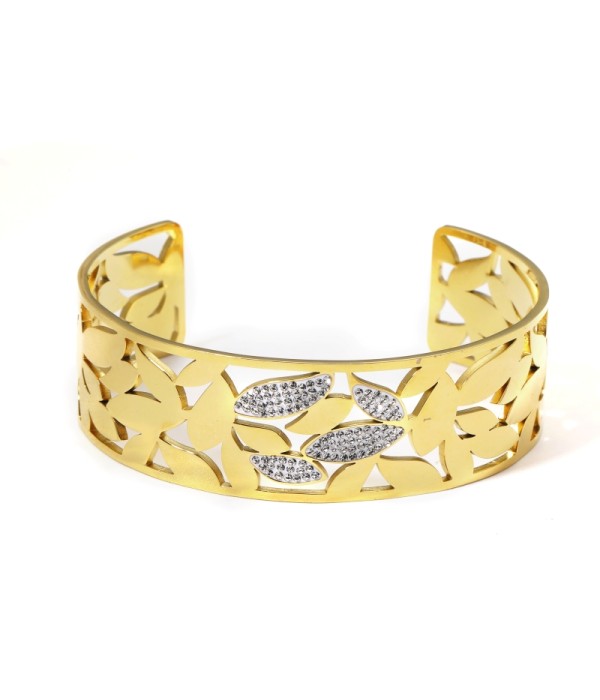 Brazalete dorada abierta calado de formas