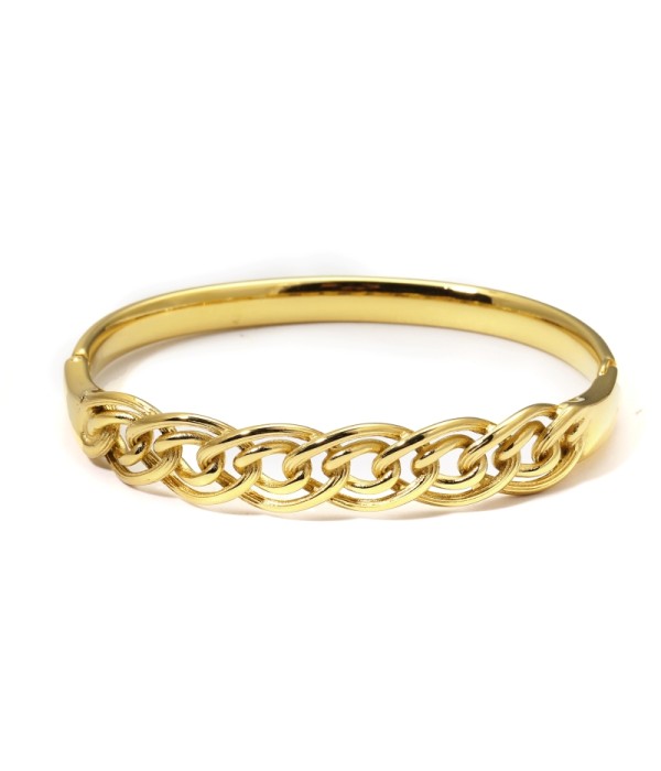 Pulsera rígida dorada tipo manguito
