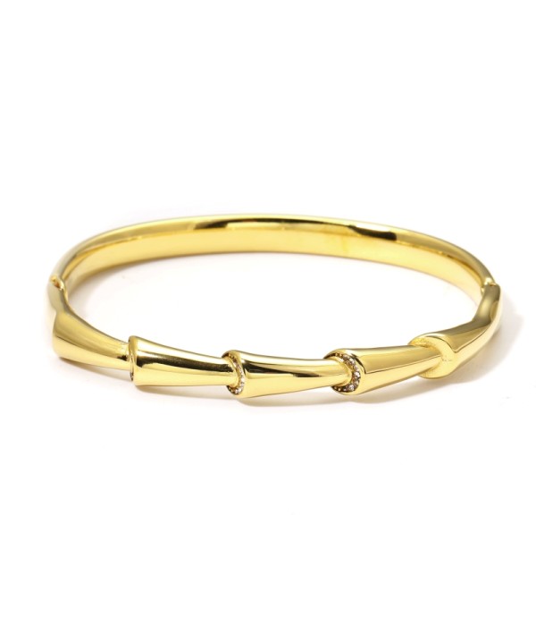 Pulsera rígida dorada tipo manguito