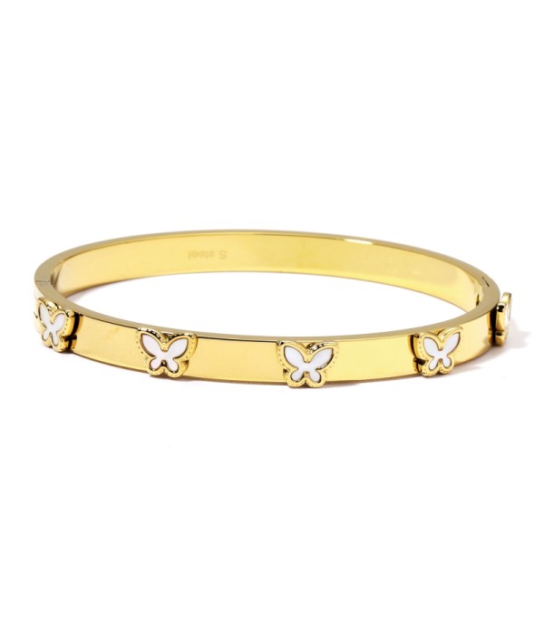 Pulsera rígida dorada tipo manguito