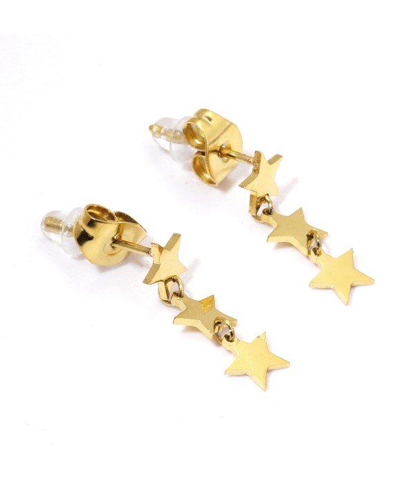Pendientes doradas con colgantes de estrella