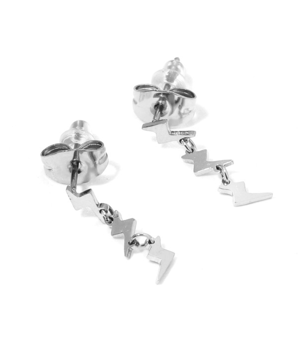 Pendientes plateados con colgantes de rayos