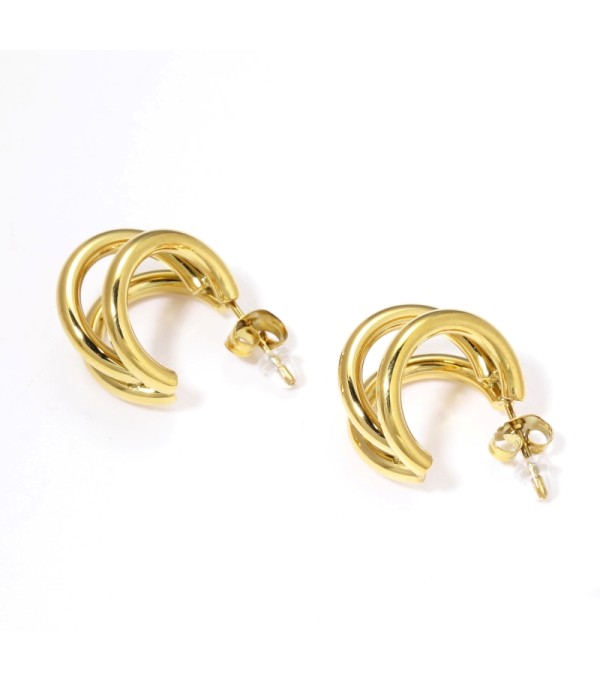 Pendientes de aro abierto pequeños con tres aros