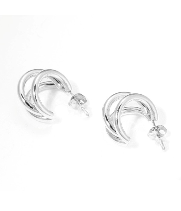 Pendientes de aro abierto pequeños con tres aros