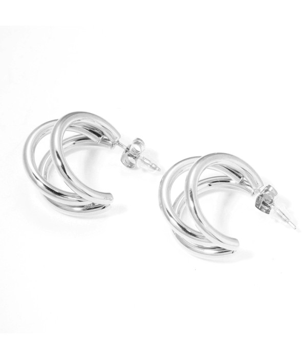 Pendientes de aro abierto medianos con tres aros 2