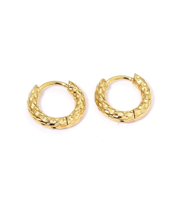 Pendientes de aro minis 8mm texturizados martillados