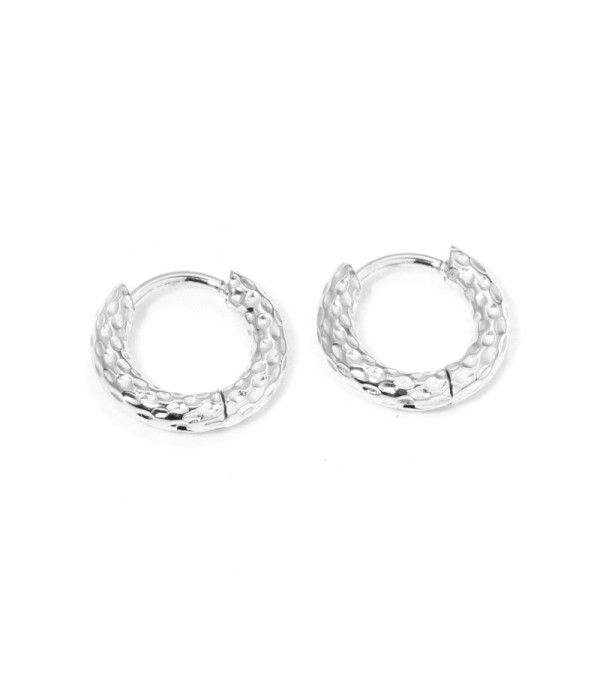 Pendientes de aro minis 8mm texturizados martillados