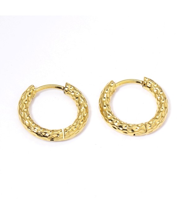 Pendientes de aro pequeños 10mm texturizados martillados