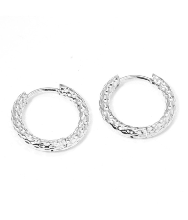 Pendientes de aro pequeño-medianos 12mm texturizados martillados