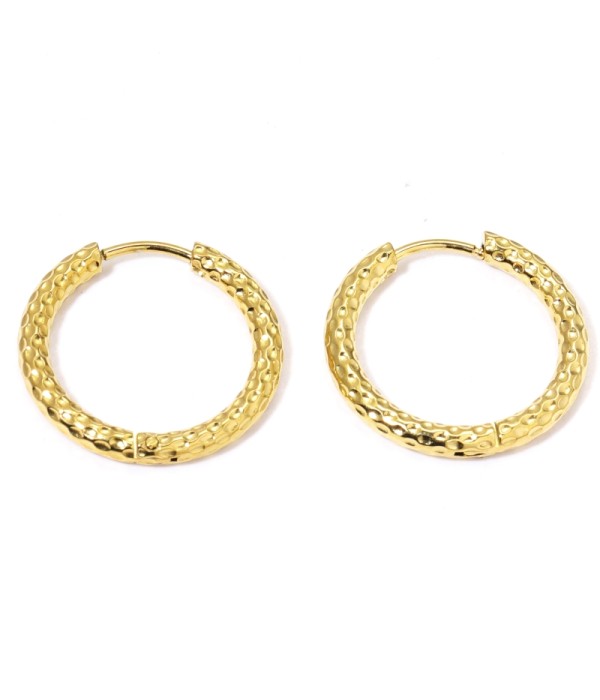 Pendientes de aro mediano-grandes 16mm texturizados...