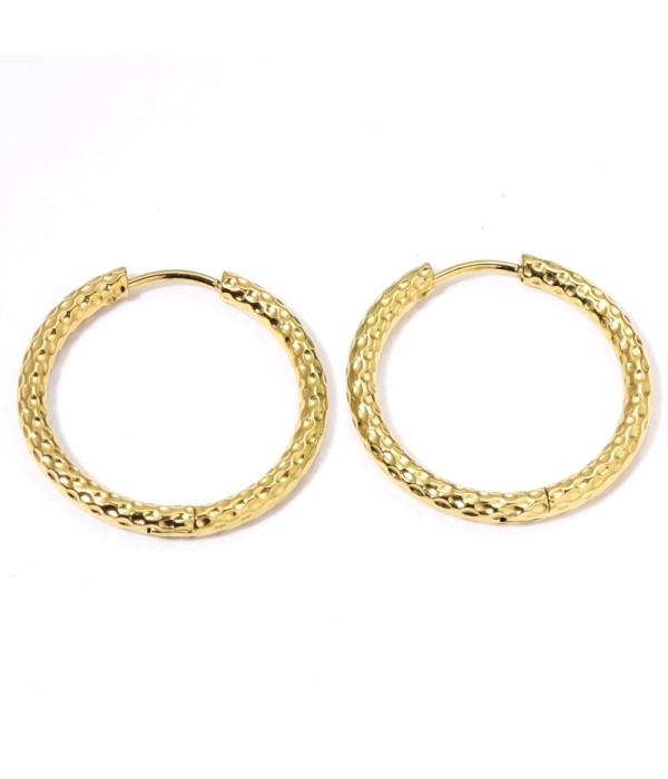 Pendientes de aro grande-plus 20mm texturizados martillados