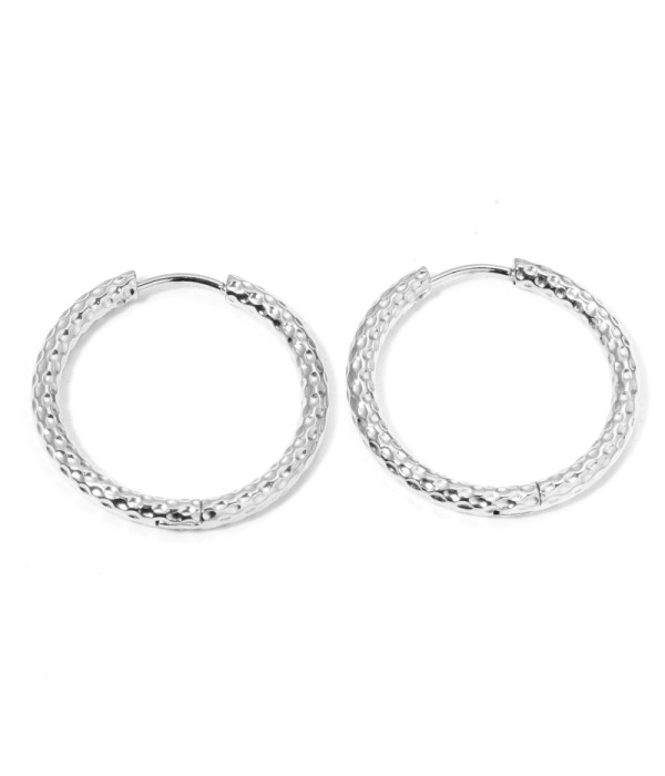 Pendientes de aro grandes 18mm texturizados martillados