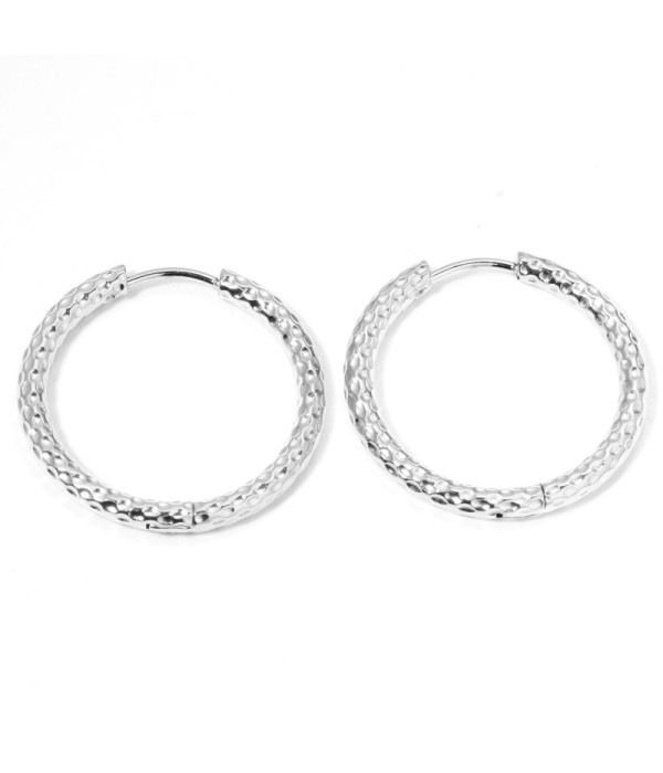 Pendientes de aro grande-plus 20mm texturizados martillados 2