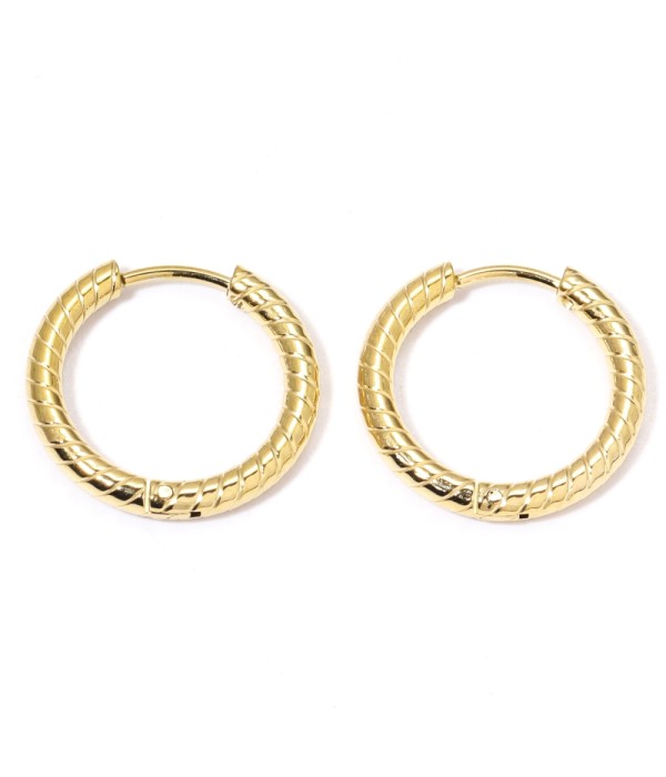 Pendientes de aro medianos 14mm con padrón lineas verticales