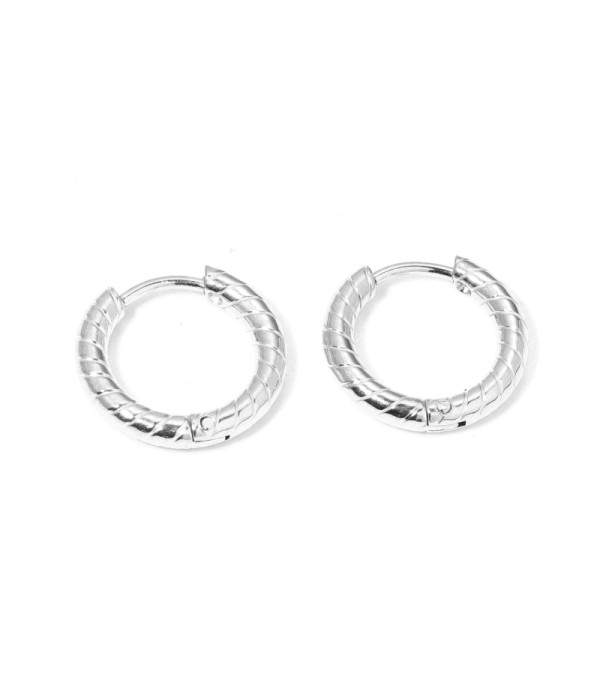 Pendientes de aro pequeños 10mm con padrón lineas verticales