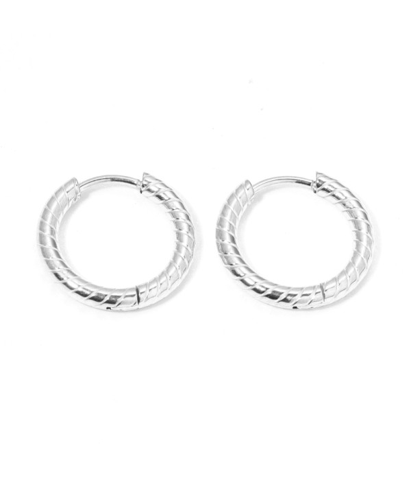 Pendientes de aro pequeño-medianos 12mm con padrón lineas verticales