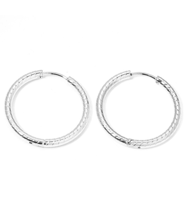 Pendientes de aro grande-plus 20mm con padrón lineas verticales