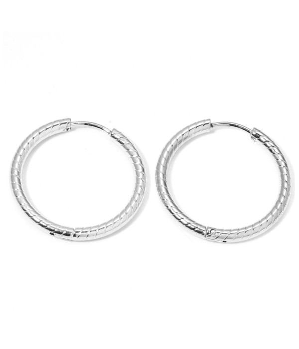 Pendientes de aro grandes 18mm con padrón lineas verticales