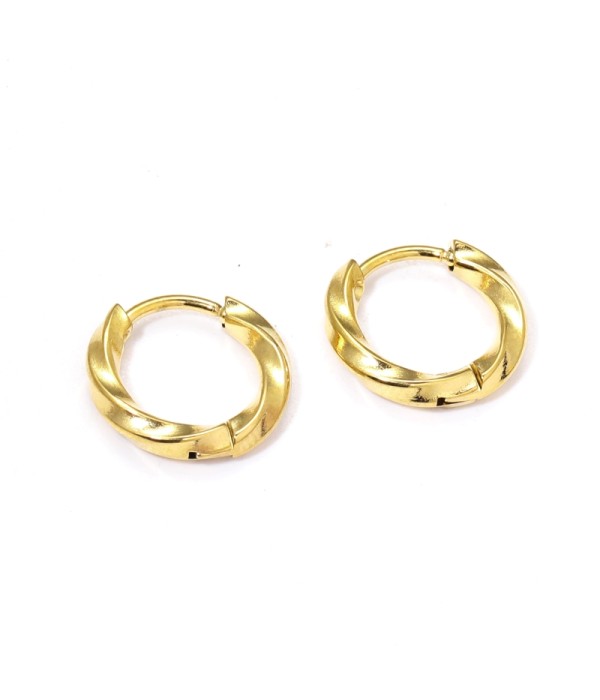 Pendientes de aro minis 8mm con textura enroscada