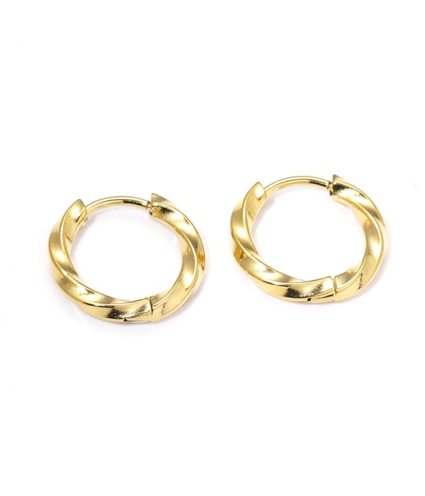 Pendientes de aro pequeños 10mm con textura enroscada