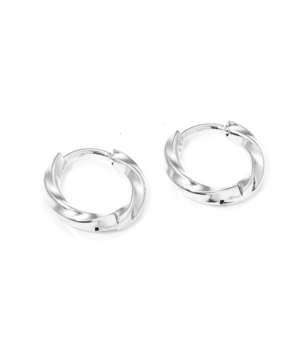 Pendientes de aro minis 8mm con textura enroscada