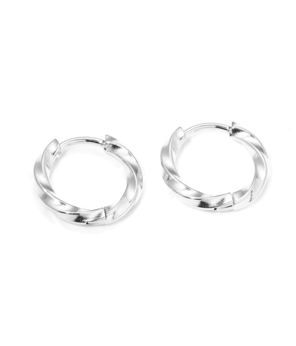 Pendientes de aro pequeños 10mm con textura enroscada