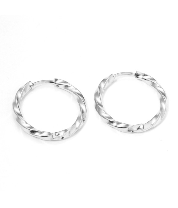 Pendientes de aro medianos 14mm con textura enroscada