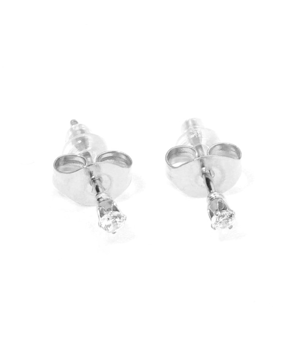 Pendientes pequeños con circonitas redondas de 2mm 2