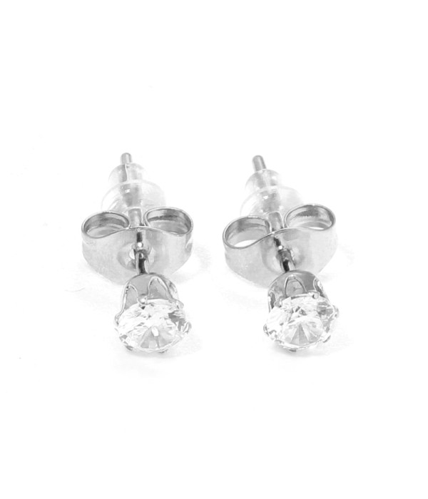Pendientes pequeños con circonitas redondas de 4mm 2