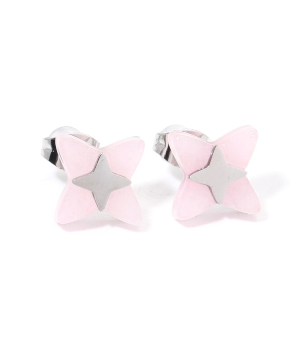 Pendientes plateados con estrella de cruz multicolores