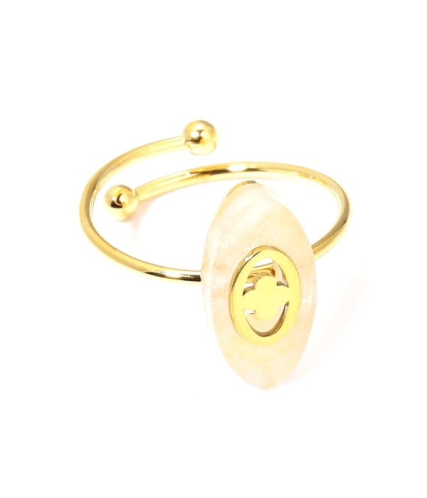 Anillos dorados con óvalo multicolores