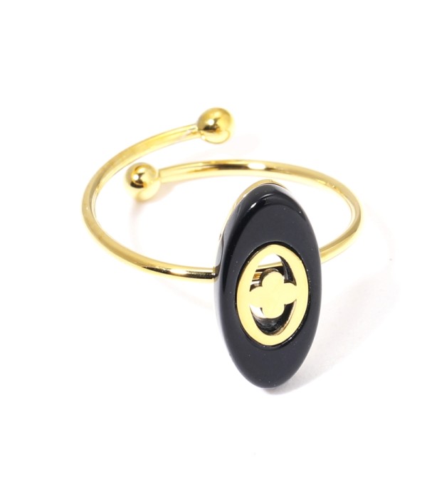 Anillos dorados con óvalo multicolores