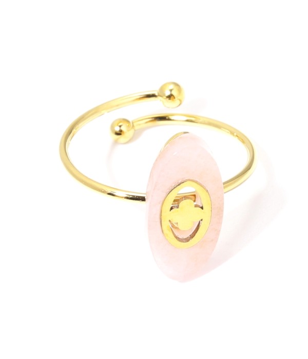 Anillos dorados con óvalo multicolores