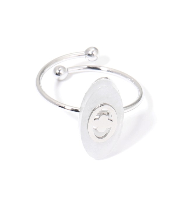 Anillos plateados con óvalo multicolores