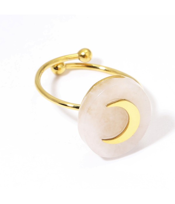 Anillos dorados con luna multicolores