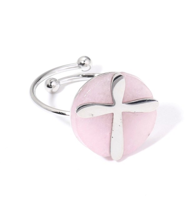 Anillos plateados con cruz multicolores