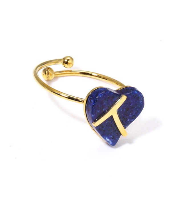 Anillos dorados con corazón multicolores