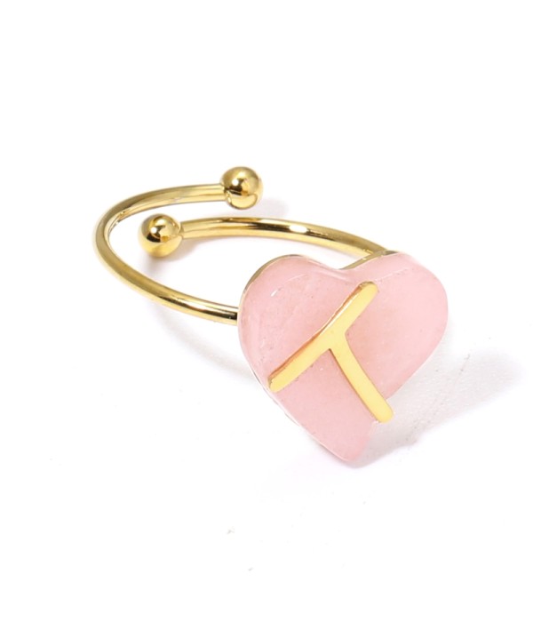 Anillos dorados con corazón multicolores