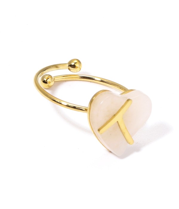 Anillos dorados con corazón multicolores