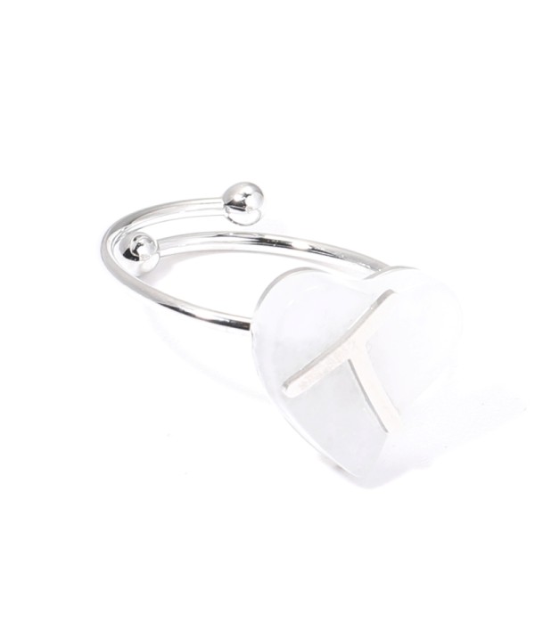 Anillos plateados con corazón multicolores