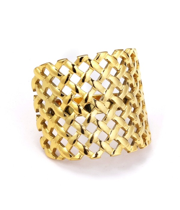 Anillos con diseño de rejilla