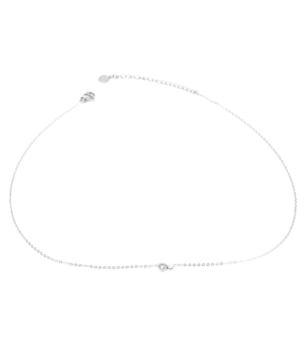 Collar con colgante de perla y circonita de corazón