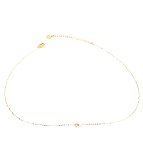 Collar con colgante de perla y circonita de corazón