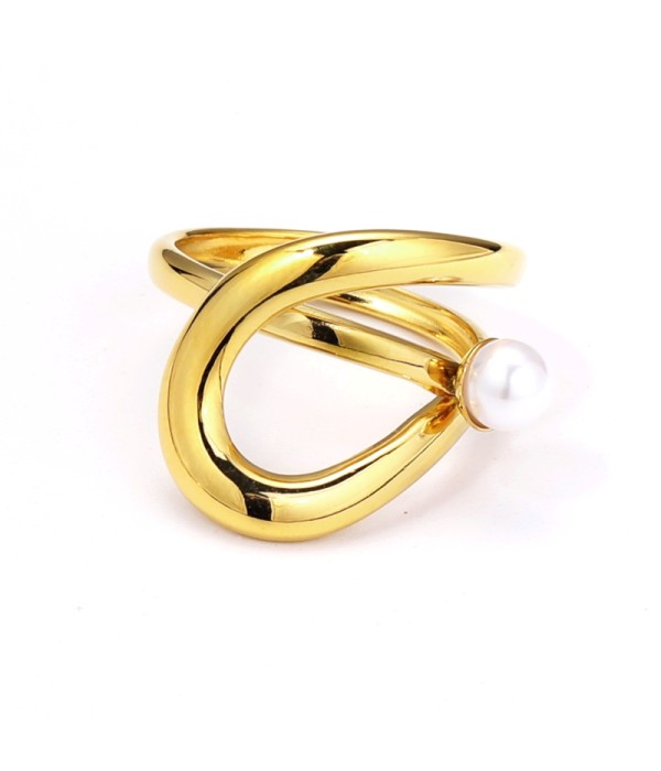 Anillo con curvado y perla