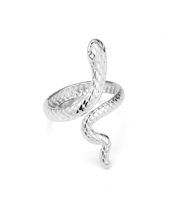 Anillo plateado de serpiente