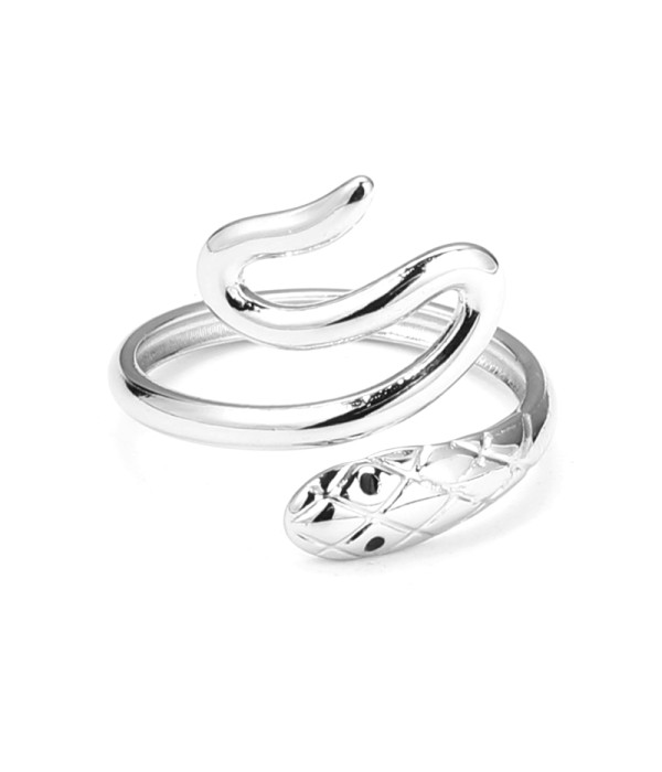Anillo plateado de serpiente