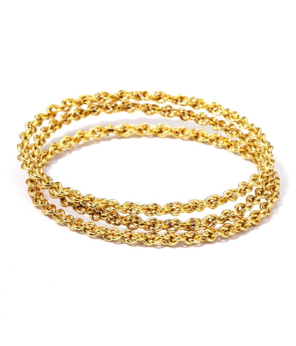 Pulsera rígida dorada de cadena