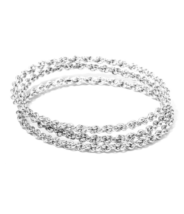 Pulsera rígida plateada de cadena