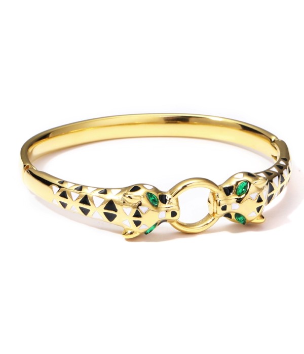 Pulsera rígida dorada tipo manguito