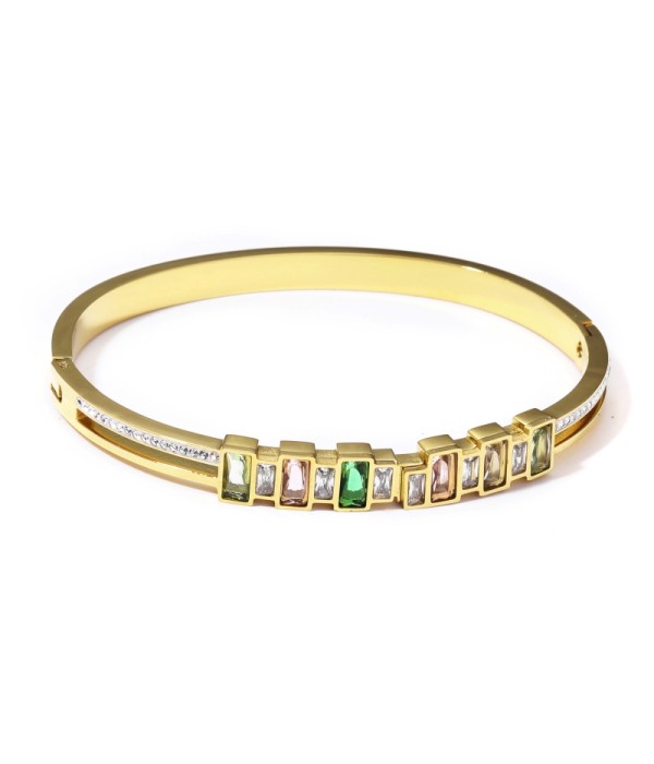 Pulsera rígida dorada tipo manguito